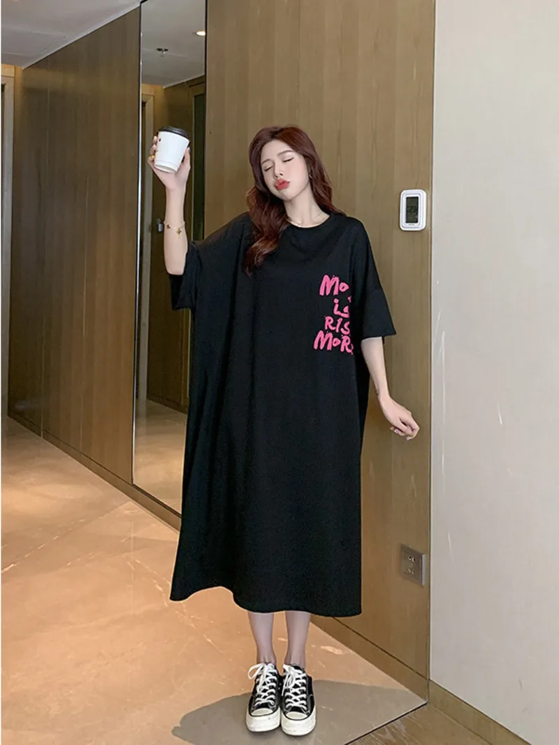 Super hot sleeved t-shirt dress for women in summer oversized Korean version loose and lazy mid length knee length dress 0XVJ
Super hot sleeved t-shirt dress for women in summer oversized Korean version loose and lazy mid length knee length dress 0XVJ