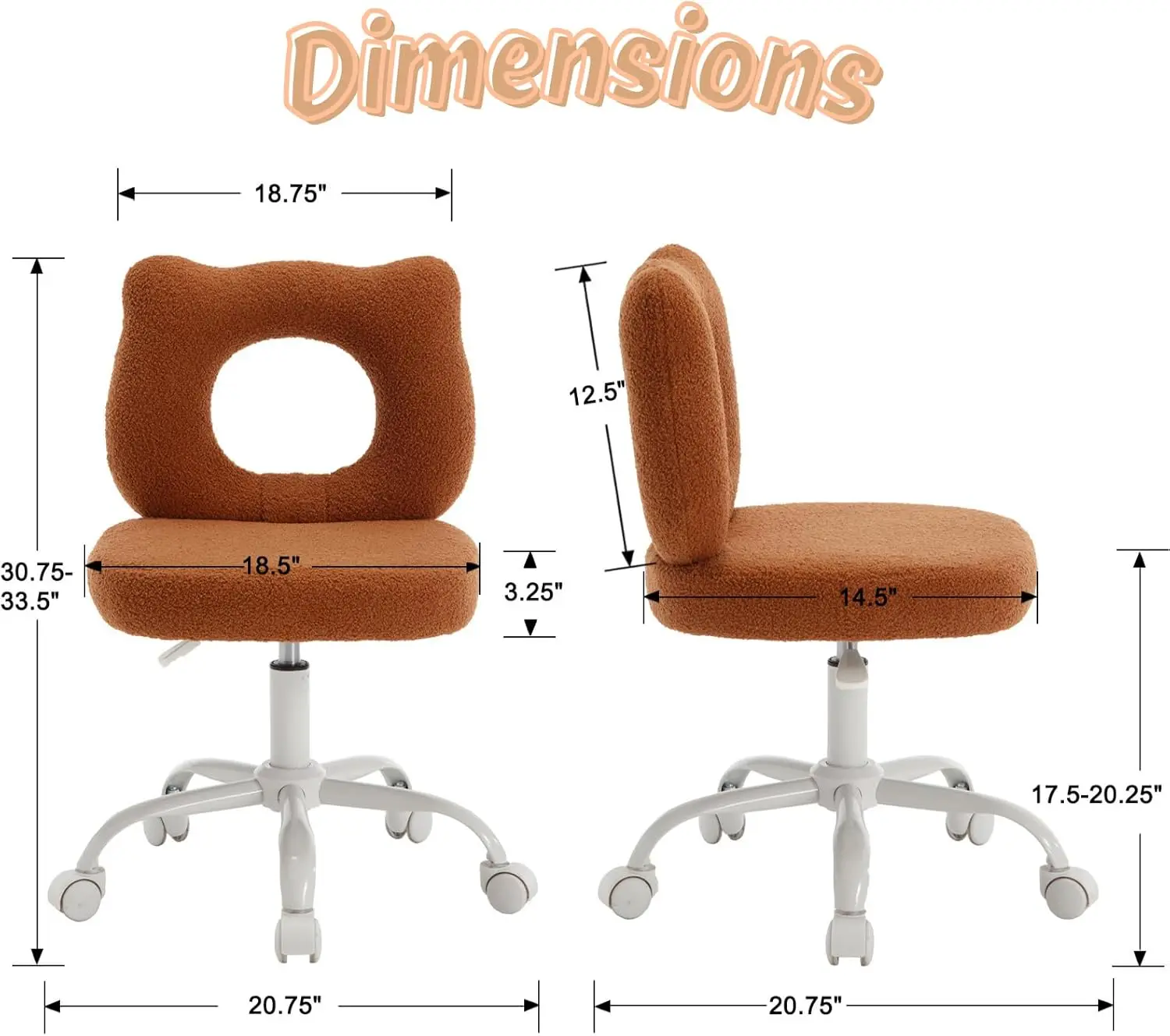 Lukealon Adjustable Kids Desk Chair With Wheels & Bear Shaped Back, Sherpa Swivel Rolling Chair For Bedroom Reading Living
Lukealon Adjustable Kids Desk Chair With Wheels & Bear Shaped Back, Sherpa Swivel Rolling Chair For Bedroom Reading Living