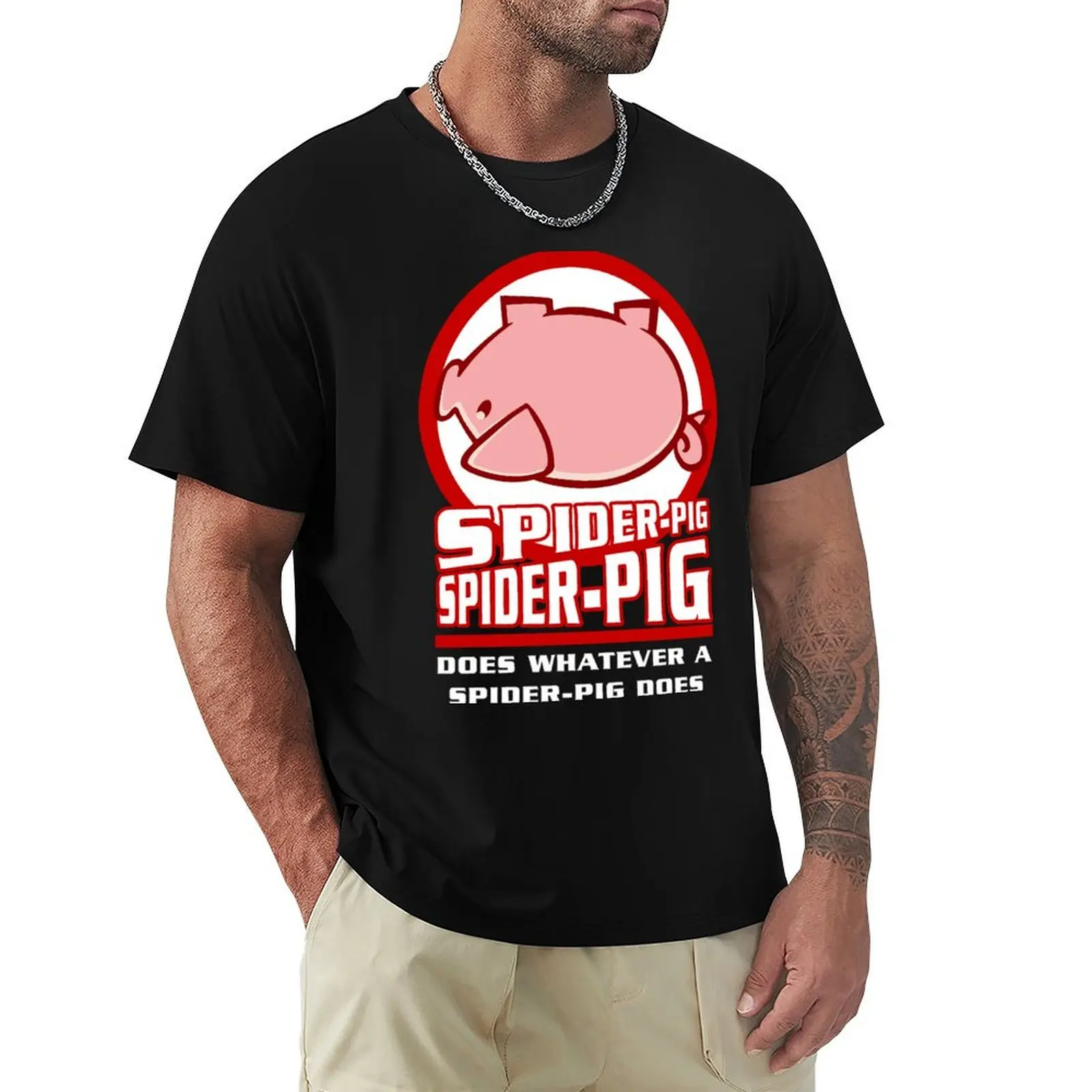 Spider-Pig T-Shirt funny shirt cotton oversize t-shirts man for a boy t shirt men 100℅ cotton
Spider-Pig T-Shirt funny shirt cotton oversize t-shirts man for a boy t shirt men 100℅ cotton