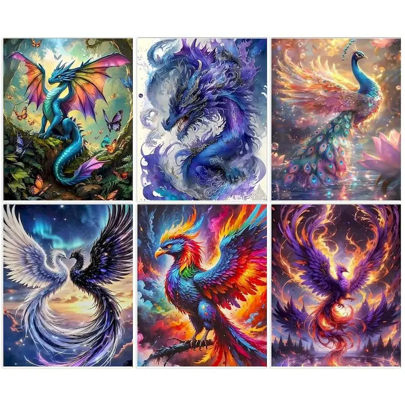 GATYZTORY Oil Painting By Numbers Animals Dragon Phoenix Picture Paint Coloring By Numbers HandPainted Artwork Home Decoration
GATYZTORY Oil Painting By Numbers Animals Dragon Phoenix Picture Paint Coloring By Numbers HandPainted Artwork Home Decoration