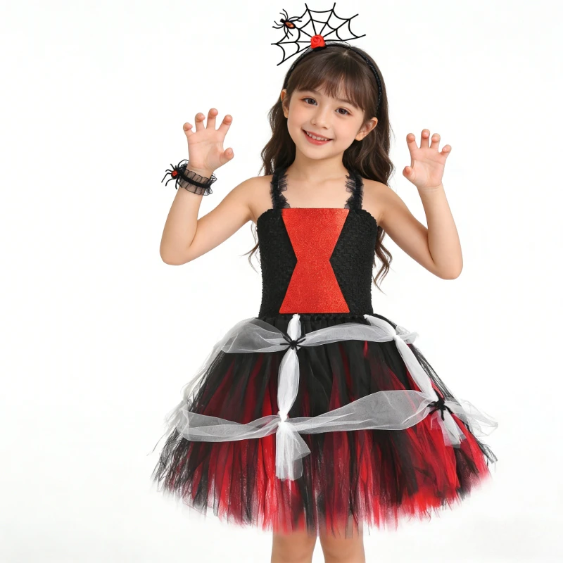 Widow Spider Halloween Costumes for Girls Carnival Party Outfits Kids Disguise Clothes Children Spider Witch Fancy Tutu Dress
Widow Spider Halloween Costumes for Girls Carnival Party Outfits Kids Disguise Clothes Children Spider Witch Fancy Tutu Dress