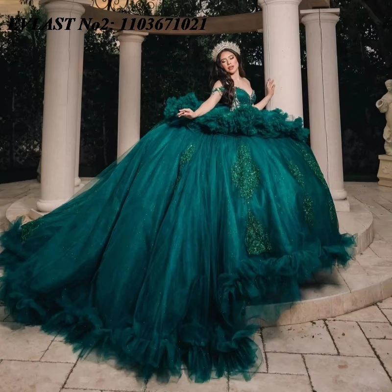 EVLAST индивидуальное зеленое платье Quinceanera 2026 с открытыми плечами и аппликацией из кристаллов и бисера, многоуровневое сладкое платье 16 Vestidos De 15 Anos E2QA23
EVLAST индивидуальное зеленое платье Quinceanera 2026 с открытыми плечами и аппликацией из кристаллов и бисера, многоуровневое сладкое платье 16 Vestidos De 15 Anos E2QA23