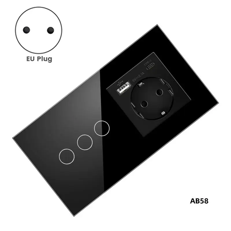 16A Wall Power Socket Touch Sensor Switch Europe Russia Spain Germany Crystal Glass Panel Home Improvement EU Plug
16A Wall Power Socket Touch Sensor Switch Europe Russia Spain Germany Crystal Glass Panel Home Improvement EU Plug