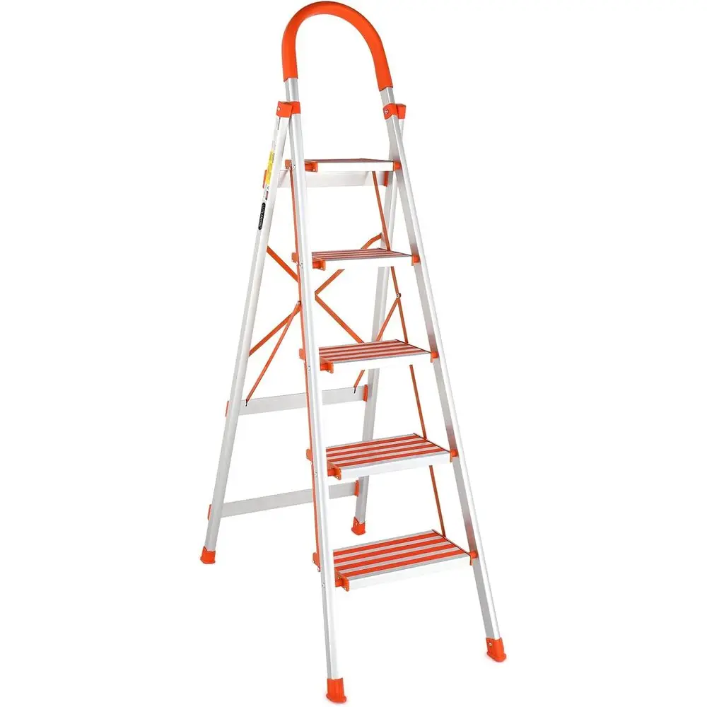 5-Step Lightweight Folding Step Ladder with Anti-Slip Treads and Handgrip, Supports 350lbs, Ideal for Home and Office Use
5-Step Lightweight Folding Step Ladder with Anti-Slip Treads and Handgrip, Supports 350lbs, Ideal for Home and Office Use