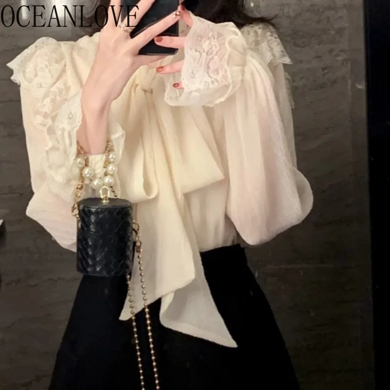OCEANLOVE Chiffon Blouses Solid Bows Korean Fashion Elegant Ruffles Women Shirts Spring Autumn Sweet Retro Blusas Mujer
OCEANLOVE Chiffon Blouses Solid Bows Korean Fashion Elegant Ruffles Women Shirts Spring Autumn Sweet Retro Blusas Mujer