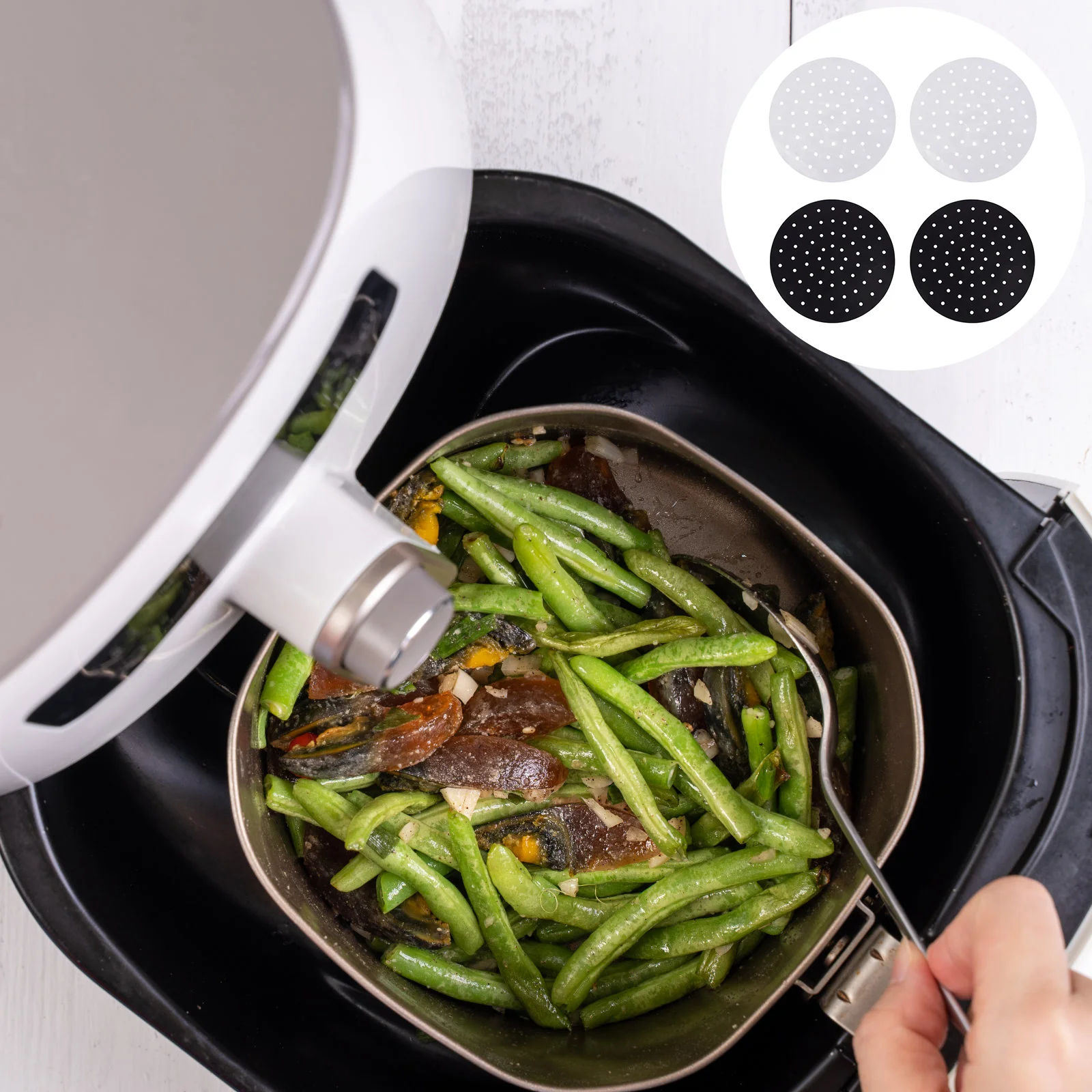 4 Pcs Air Fryer Pad Reusable Steamer Liner High Temperature Cloth Non Stick Baking Mat Perforated Kitchen Gadget Essential Easy
4 Pcs Air Fryer Pad Reusable Steamer Liner High Temperature Cloth Non Stick Baking Mat Perforated Kitchen Gadget Essential Easy