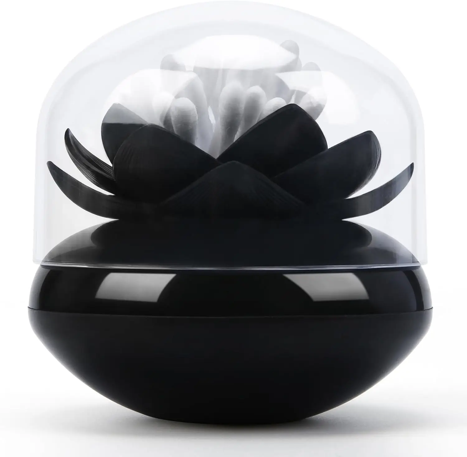 Lotus Cotton Swab Holder, Qtips Dispenser, Toothpicks Container, Bathroom Decor - Black
Lotus Cotton Swab Holder, Qtips Dispenser, Toothpicks Container, Bathroom Decor - Black