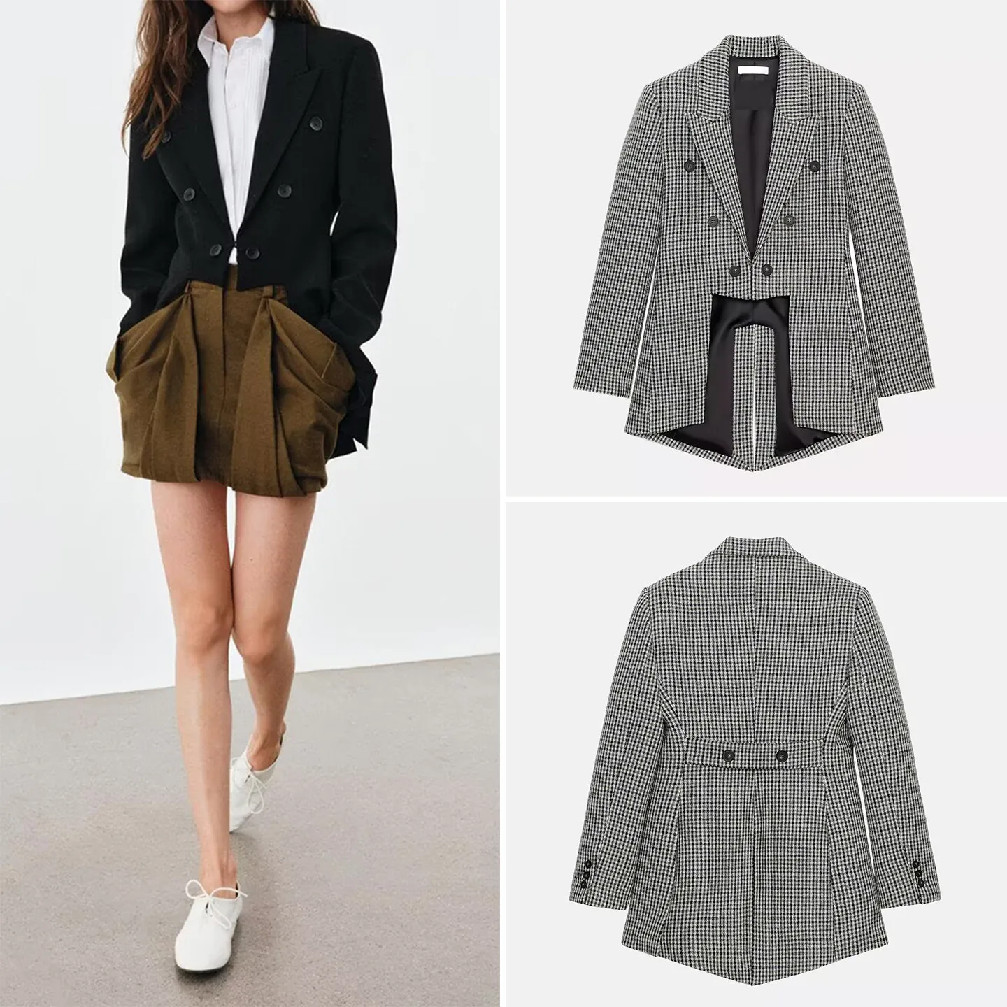 Fashionable Plaid Suit Jacket Women's Spring 2026 Personality Matching Style Long Sleeve Loose Fit Regular Length ZADATA
Fashionable Plaid Suit Jacket Women's Spring 2026 Personality Matching Style Long Sleeve Loose Fit Regular Length ZADATA