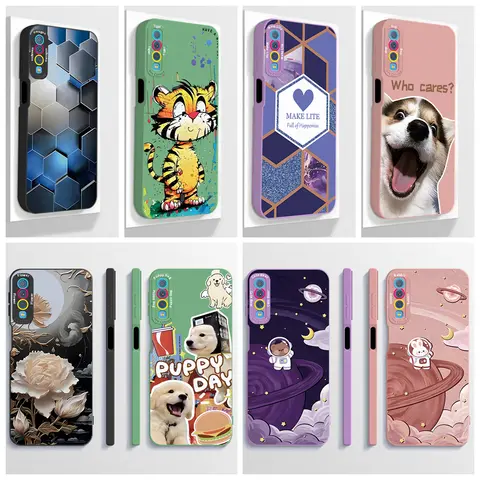 Pour Samsung Galaxy A7 2018 étui SM-A750F créatif doux liquide Silicone caméra Protection couverture arrière pour Samsung A7 2018 Fundas