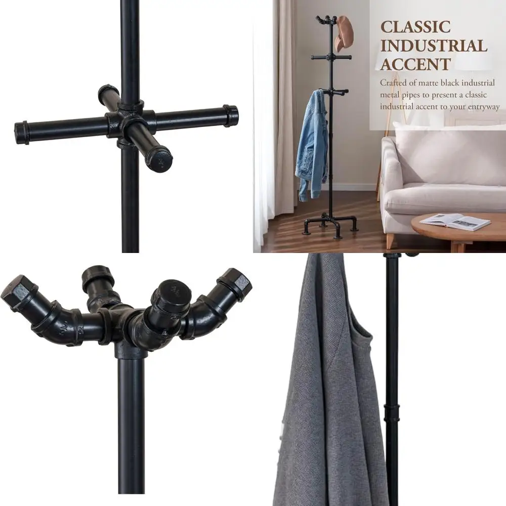 Металлическая вешалка-стойка на 12 крючков, черная, высота 163 см, в индустриальном стиле, для прихожей и хранения вещей
Металлическая вешалка-стойка на 12 крючков, черная, высота 163 см, в индустриальном стиле, для прихожей и хранения вещей