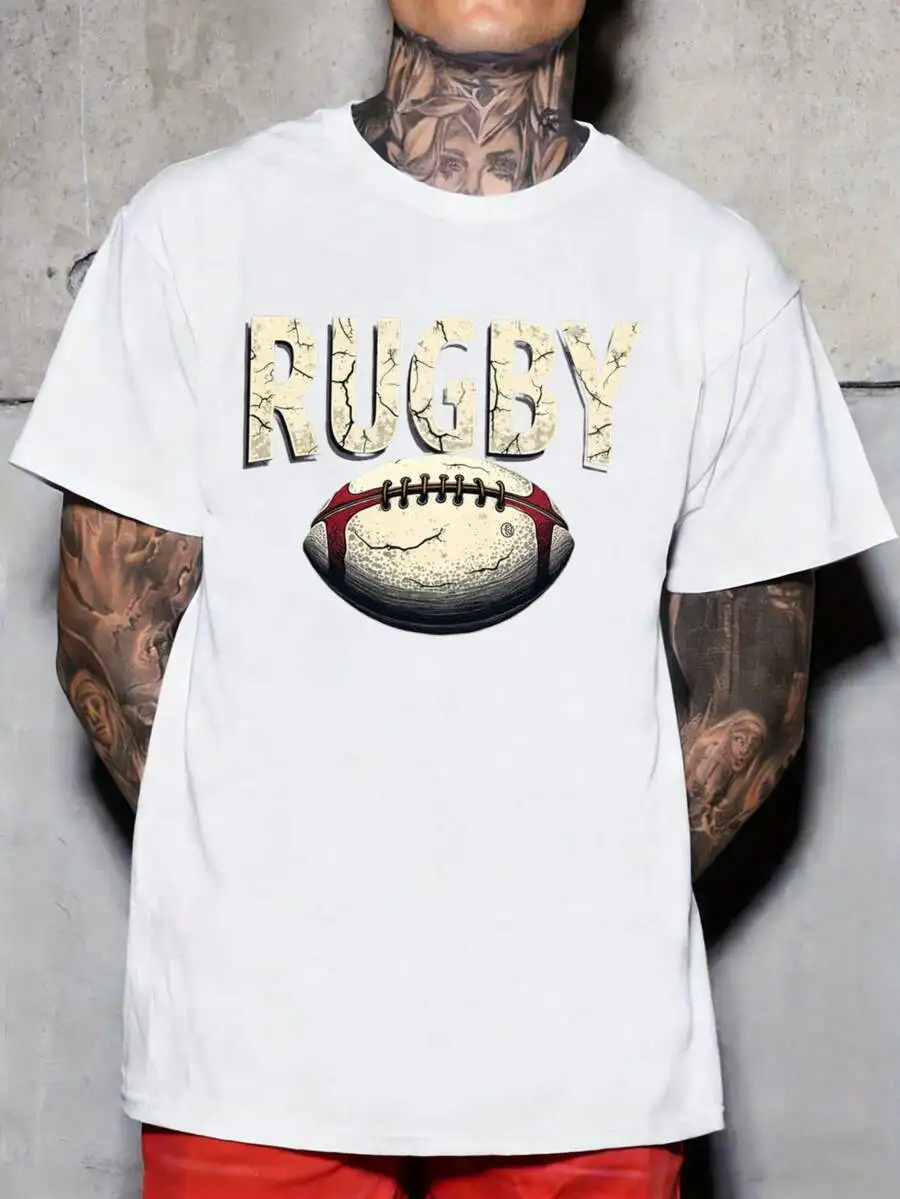 Mens Rugby Graphic T-Shirt With Bold Text And Football Design Regular Fit Short Sleeve Sports Casual Tee
Mens Rugby Graphic T-Shirt With Bold Text And Football Design Regular Fit Short Sleeve Sports Casual Tee