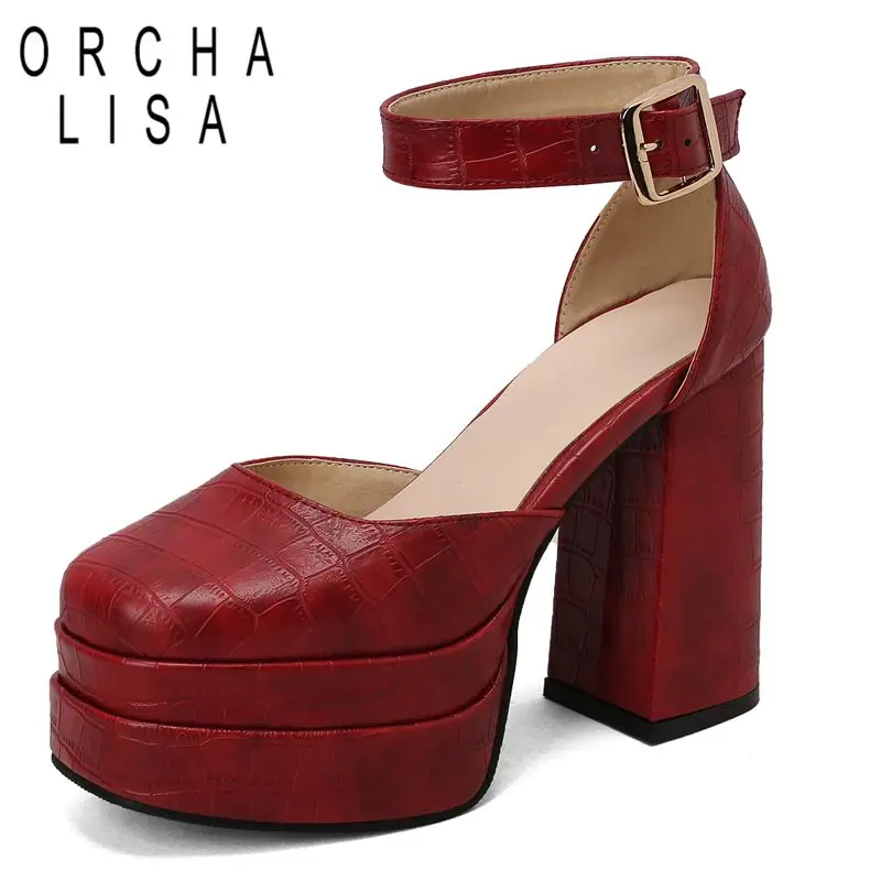 ORCHA LISA 2025 New Sexy Fashion Female Sandals Square Toe Chunky Heels 12cm Double Platform 4cm Buckle Strap Plus Size 48 49 50
ORCHA LISA 2025 New Sexy Fashion Female Sandals Square Toe Chunky Heels 12cm Double Platform 4cm Buckle Strap Plus Size 48 49 50