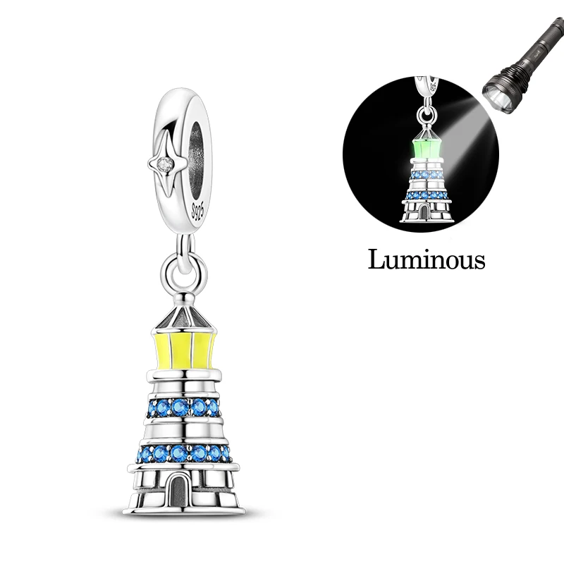 925 Sterling Silver Luminous Lighthouse Charms Pendant For Women Fit Original Bracelet DIY Birthday Party Jewelry Gifts
925 Sterling Silver Luminous Lighthouse Charms Pendant For Women Fit Original Bracelet DIY Birthday Party Jewelry Gifts