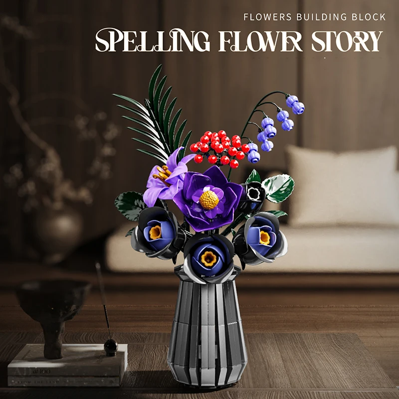 DIY Rose Potted Plant in Vase Bouquet Building Blocks - Creative Artificial Flowers Home Decor, Romantic Gift Set for Women Girl 
DIY Rose Potted Plant in Vase Bouquet Building Blocks - Creative Artificial Flowers Home Decor, Romantic Gift Set for Women Girl