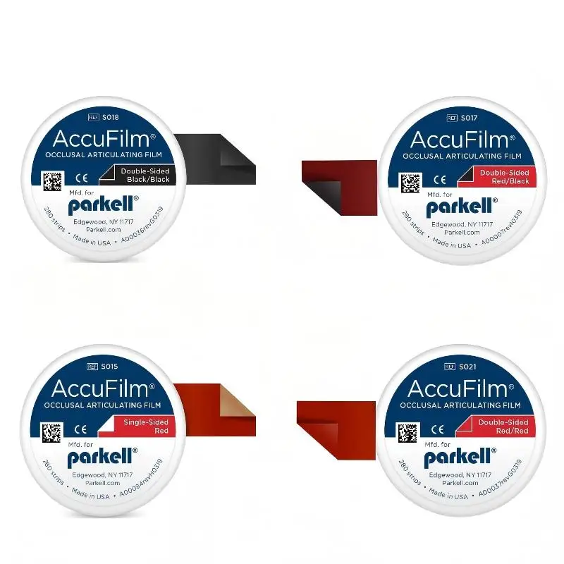 Parkell AccuFilm Double-Sided Articulating Film Black/Red&Single Color Super Thin High-Precision Occlusal Adjustment 21 Microns
Parkell AccuFilm Double-Sided Articulating Film Black/Red&Single Color Super Thin High-Precision Occlusal Adjustment 21 Microns