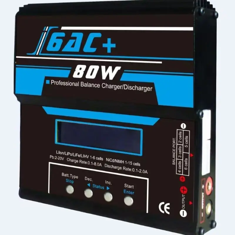 I6AC 80W Multi-Function Balance Charger Built-In Adapter Car Model Model Battery Smart Charger
I6AC 80W Multi-Function Balance Charger Built-In Adapter Car Model Model Battery Smart Charger