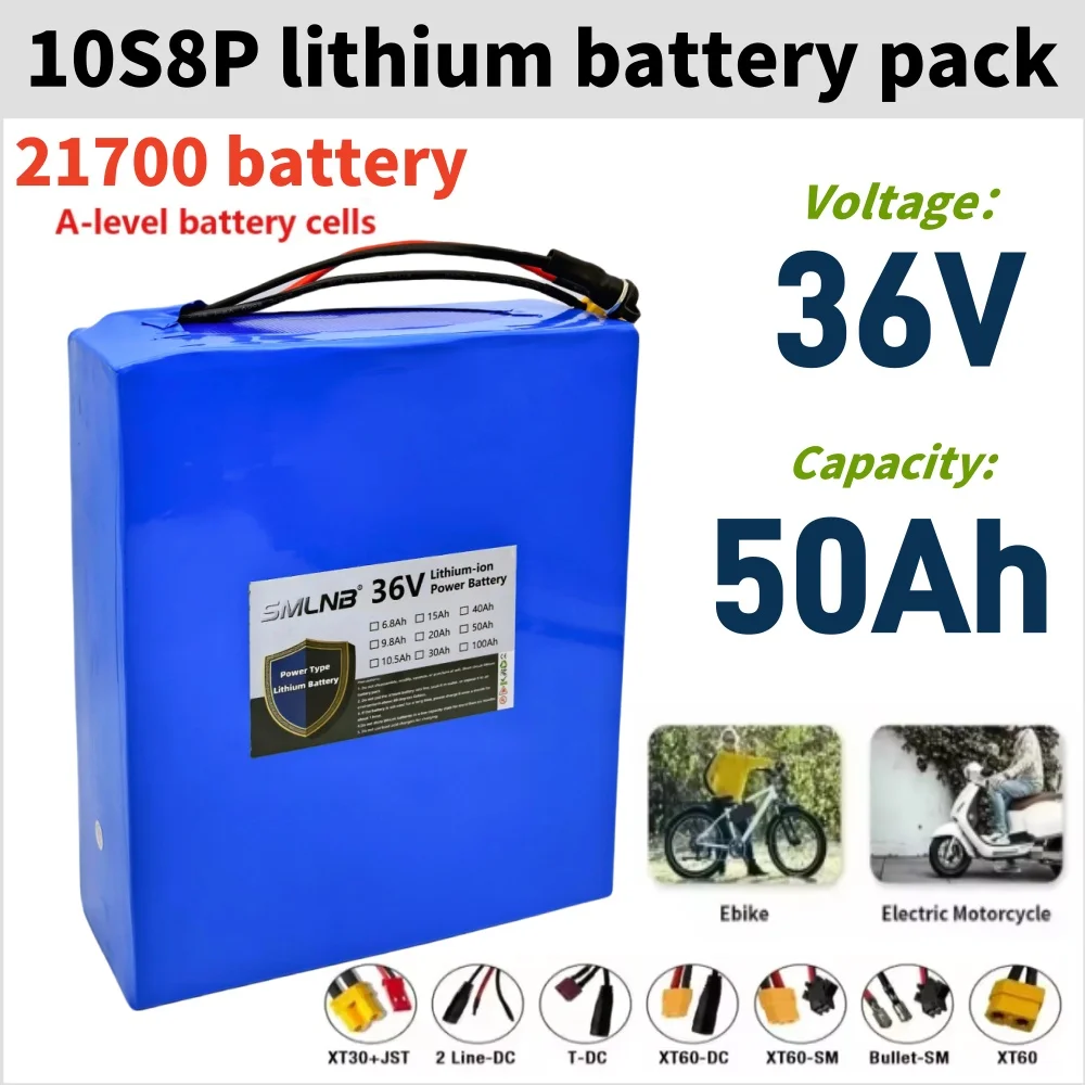 10S8P Lithium Ion Battery Pack 21700 36V 50Ah High-capacity 2000W uitable for Scooters, bicycles, Outdoor Backup Batteries With
10S8P Lithium Ion Battery Pack 21700 36V 50Ah High-capacity 2000W uitable for Scooters, bicycles, Outdoor Backup Batteries With