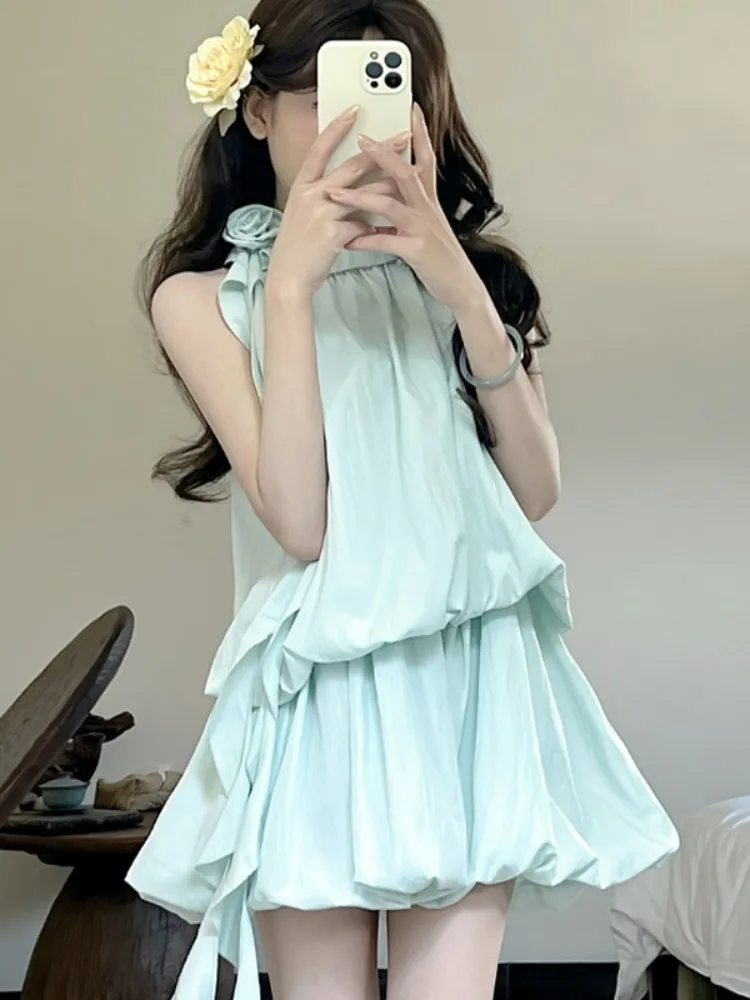Summer Fashion Floral Sash Sleeveless Neck Hanging Top Half Skirt Puffy Short Skirt Two Piece Set Women Breathable Lightweigh...
Summer Fashion Floral Sash Sleeveless Neck Hanging Top Half Skirt Puffy Short Skirt Two Piece Set Women Breathable Lightweigh...