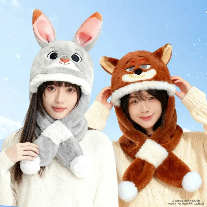 Новый комплект плюшевой шапки и шарфа Disney Nick Wilde Judy Hopps Kawaii для зимнего тепла, косплея и подарков для девочек
Новый комплект плюшевой шапки и шарфа Disney Nick Wilde Judy Hopps Kawaii для зимнего тепла, косплея и подарков для девочек