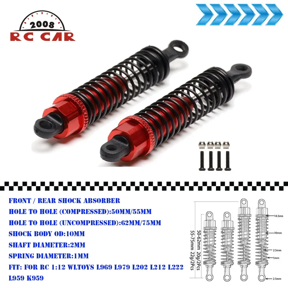 Front /Rear Metal Shock Absorber Damper FOR RC Car 959-31/32 Wltoys L969 L979 L202 L212 L222 L959 K959 Accessories
Front /Rear Metal Shock Absorber Damper FOR RC Car 959-31/32 Wltoys L969 L979 L202 L212 L222 L959 K959 Accessories