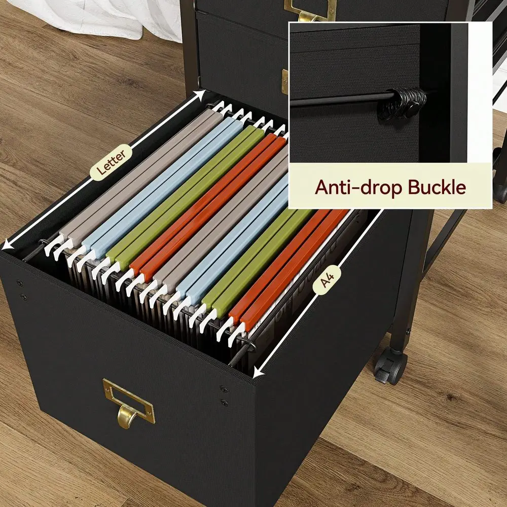 Drawer File Cabinet, Mobile Filing Cabinet Rolling Printer Stand Fits A4 Or Letter Size, Fabric Vertical File Cabinet With Whee
Drawer File Cabinet, Mobile Filing Cabinet Rolling Printer Stand Fits A4 Or Letter Size, Fabric Vertical File Cabinet With Whee