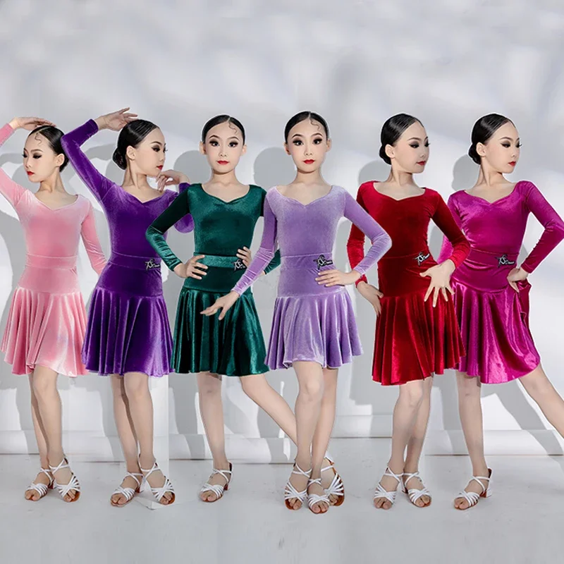 6 Colors Children'S Ballroom Dance Costumes Girls Velvet Latin Dance Performance Dress Kids Samba Rumba Dance Clothes SL9322
6 Colors Children'S Ballroom Dance Costumes Girls Velvet Latin Dance Performance Dress Kids Samba Rumba Dance Clothes SL9322