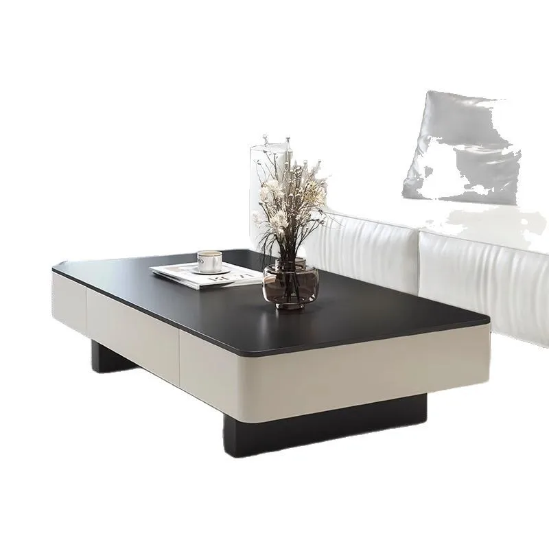 Italian black rectangular rock slab coffee table small apartment light luxury combination advanced living room simple home 
Italian black rectangular rock slab coffee table small apartment light luxury combination advanced living room simple home