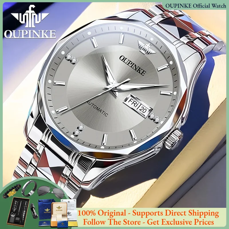 OUPINKE 3295 Men Watch Luxury Automatic Mechanical Watch Waterproof Sapphire Tungsten Steel Double Calendar Men Watch Official
OUPINKE 3295 Men Watch Luxury Automatic Mechanical Watch Waterproof Sapphire Tungsten Steel Double Calendar Men Watch Official