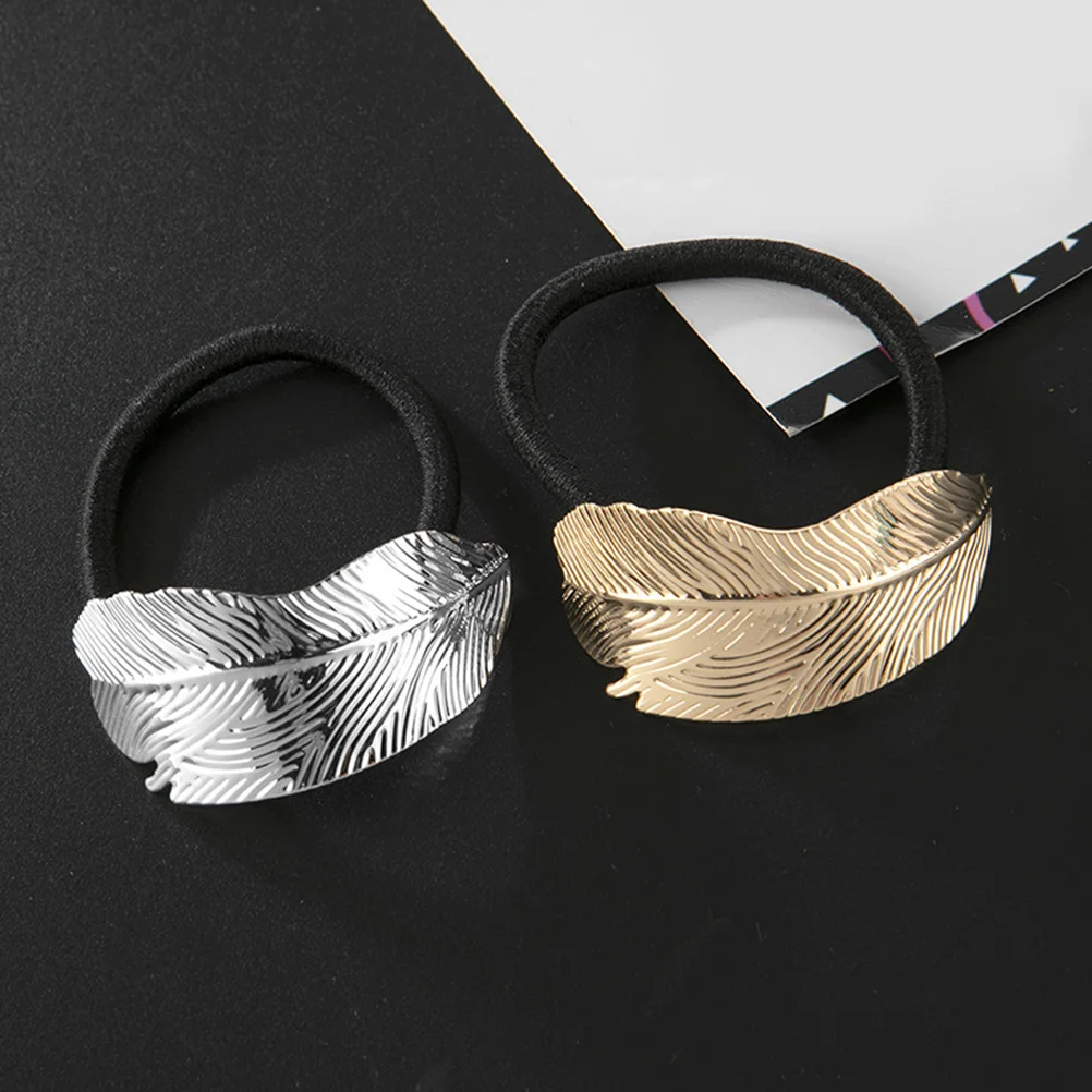 2Pcs Metal Leaf Accessories Elastic Thick Ties Ponytail Holders Women Fine Hair Elastics Practical Durability Hair Ring 
2Pcs Metal Leaf Accessories Elastic Thick Ties Ponytail Holders Women Fine Hair Elastics Practical Durability Hair Ring
