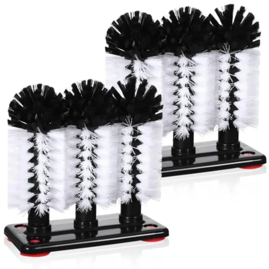 2 Pack Water Bottle Cleaning Brush with Suction Base, 3 Head Bristle Bar Glass Washer for Sink, Glass Cup Washer Brush Cleaner
2 Pack Water Bottle Cleaning Brush with Suction Base, 3 Head Bristle Bar Glass Washer for Sink, Glass Cup Washer Brush Cleaner