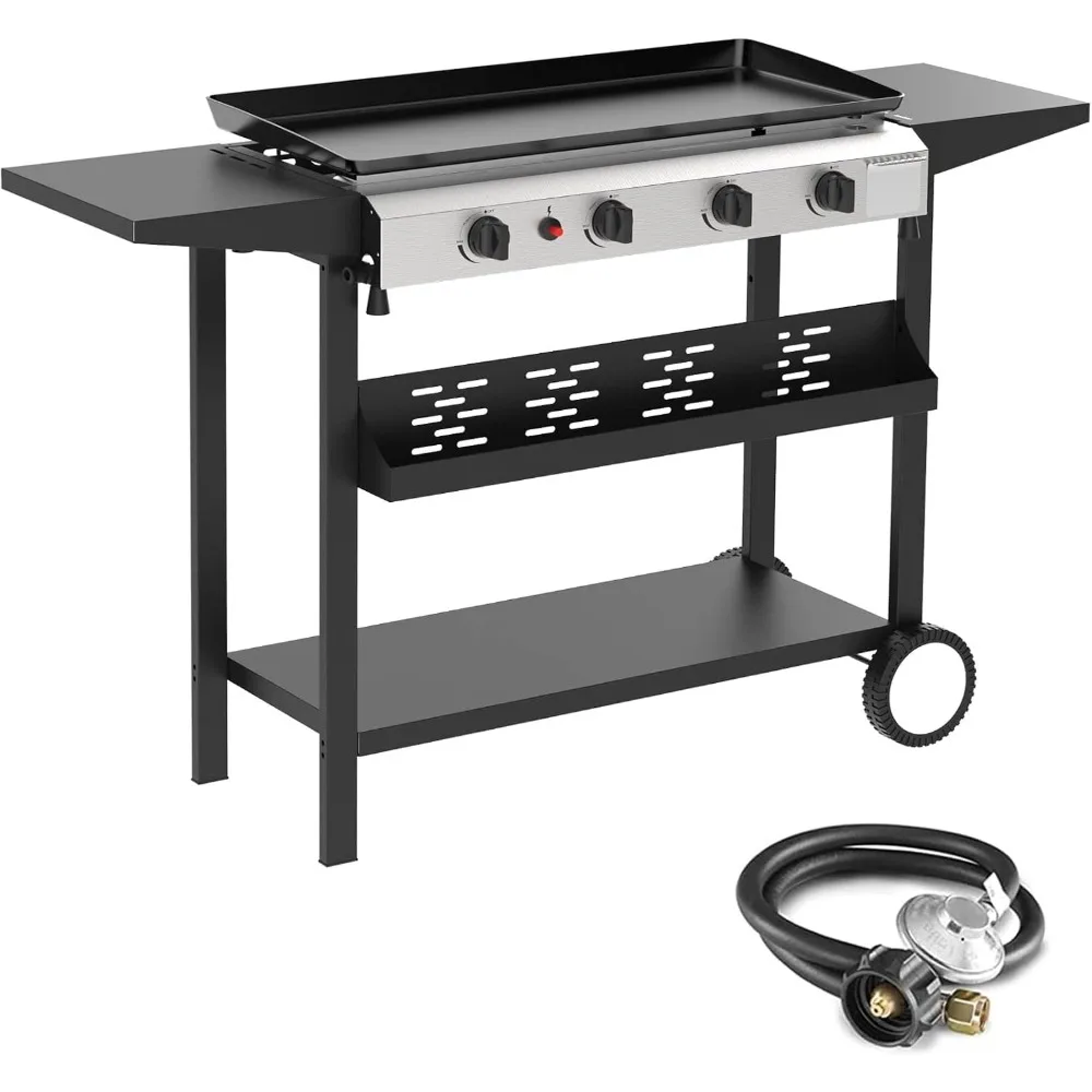 4 Burner BBQ Gas Griddle, 30 Inch Stainless Steel Portable Detachable Propane Griddle, 40,000 BTU Flat Top Grill with Side Shelv
4 Burner BBQ Gas Griddle, 30 Inch Stainless Steel Portable Detachable Propane Griddle, 40,000 BTU Flat Top Grill with Side Shelv