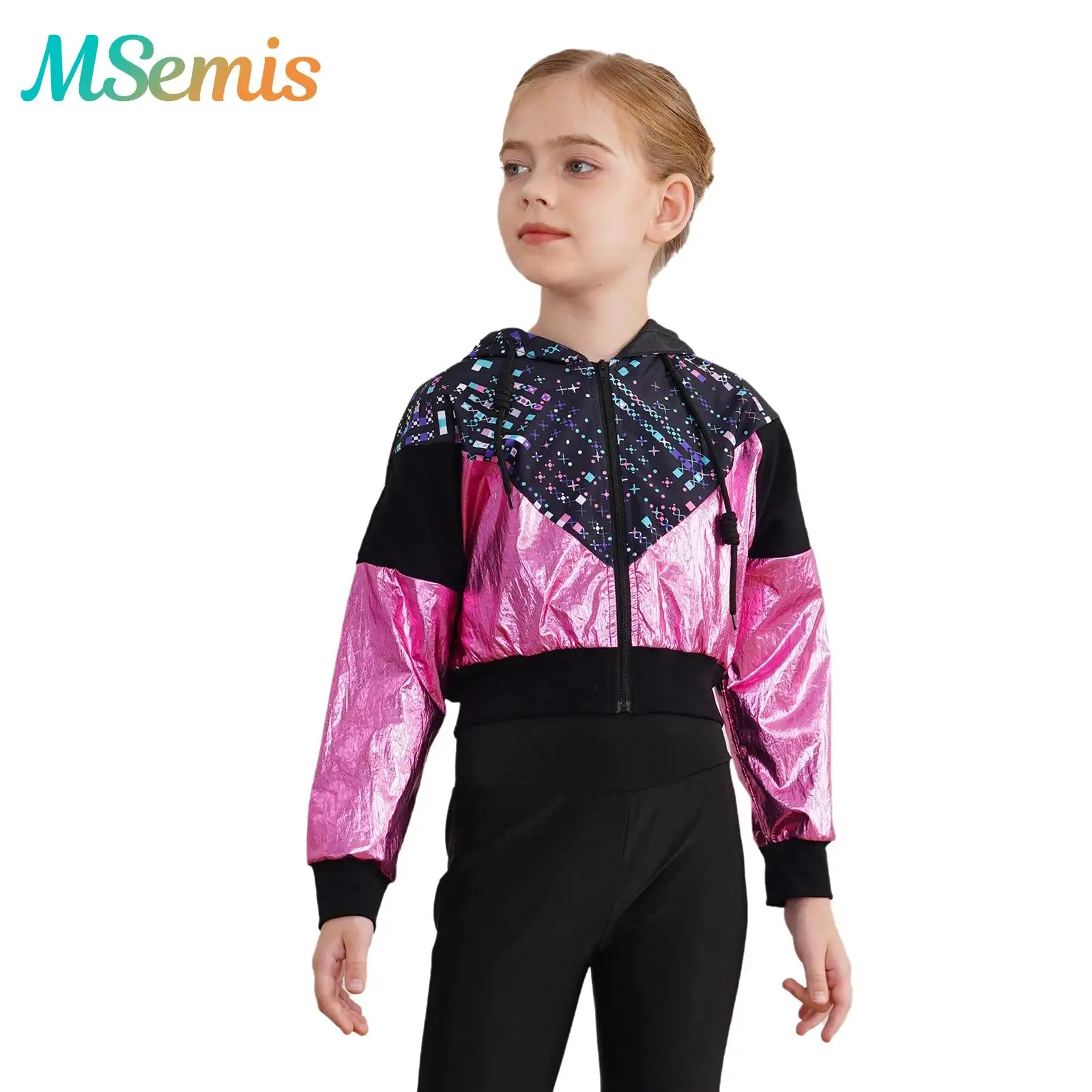 Верхняя одежда для девочек, топы с капюшоном, модная короткая куртка с принтом, повседневное пальто, куртка на молнии с длинными рукавами, костюм для джазовых танцев
Верхняя одежда для девочек, топы с капюшоном, модная короткая куртка с принтом, повседневное пальто, куртка на молнии с длинными рукавами, костюм для джазовых танцев