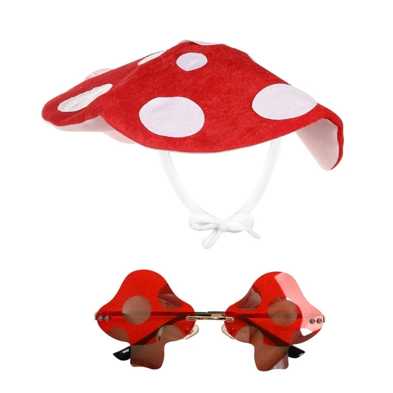 HX6F Mushroom Costumes Mushroom Hat Wide Brim Fedoras Hat Red Cap with Mushroom Sunglasses Halloween Cosplay Costume
HX6F Mushroom Costumes Mushroom Hat Wide Brim Fedoras Hat Red Cap with Mushroom Sunglasses Halloween Cosplay Costume