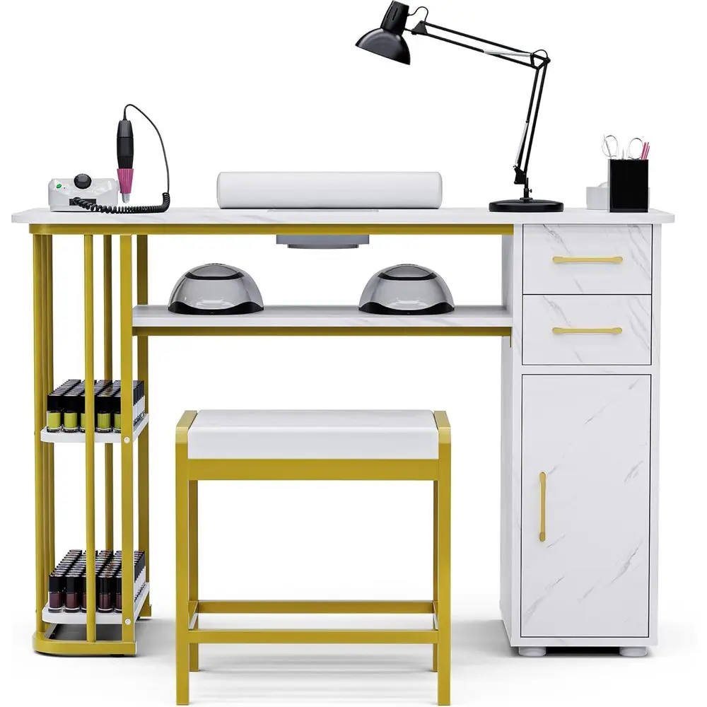 Professional Nail Desk with Stool, Dust Collector, and Wrist Cushion for Beauty Spa and Home Office
Professional Nail Desk with Stool, Dust Collector, and Wrist Cushion for Beauty Spa and Home Office