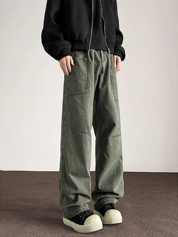 American Retro Waed Jeans Men's Spring Autumn plus Size Casual Straight Leg Floor-Length Pants Loose Fit Cotton 00%
American Retro Waed Jeans Men's Spring Autumn plus Size Casual Straight Leg Floor-Length Pants Loose Fit Cotton 00%