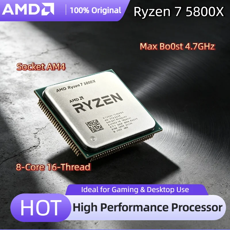 AMD Ryzen 7 5800X AMD R7 5800X CPU 8 Core 16 Thread 4.7GHz Unlocked Desktop Processor Socket AM4 Gaming Tray CPU OEM
AMD Ryzen 7 5800X AMD R7 5800X CPU 8 Core 16 Thread 4.7GHz Unlocked Desktop Processor Socket AM4 Gaming Tray CPU OEM