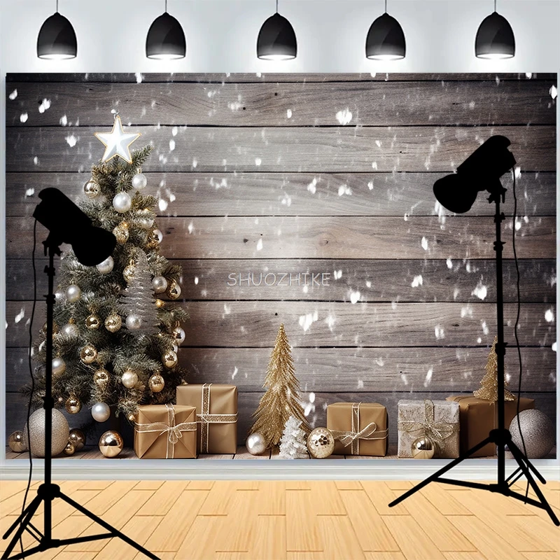 Charismas Tree Gifts Lights Wooden Background Living Room Ornament Snowflake Family Party New Year Photography Backdrops XH-14
Charismas Tree Gifts Lights Wooden Background Living Room Ornament Snowflake Family Party New Year Photography Backdrops XH-14