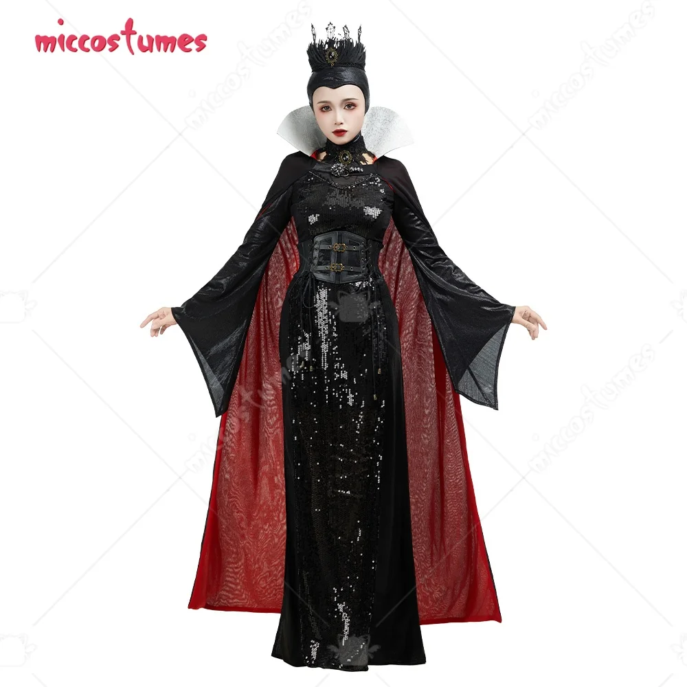Miccostumes Women's Halloween Queen Cosplay Costume Black Witch Dress with Cape with Hood Halloween Cosplay Costume
Miccostumes Women's Halloween Queen Cosplay Costume Black Witch Dress with Cape with Hood Halloween Cosplay Costume