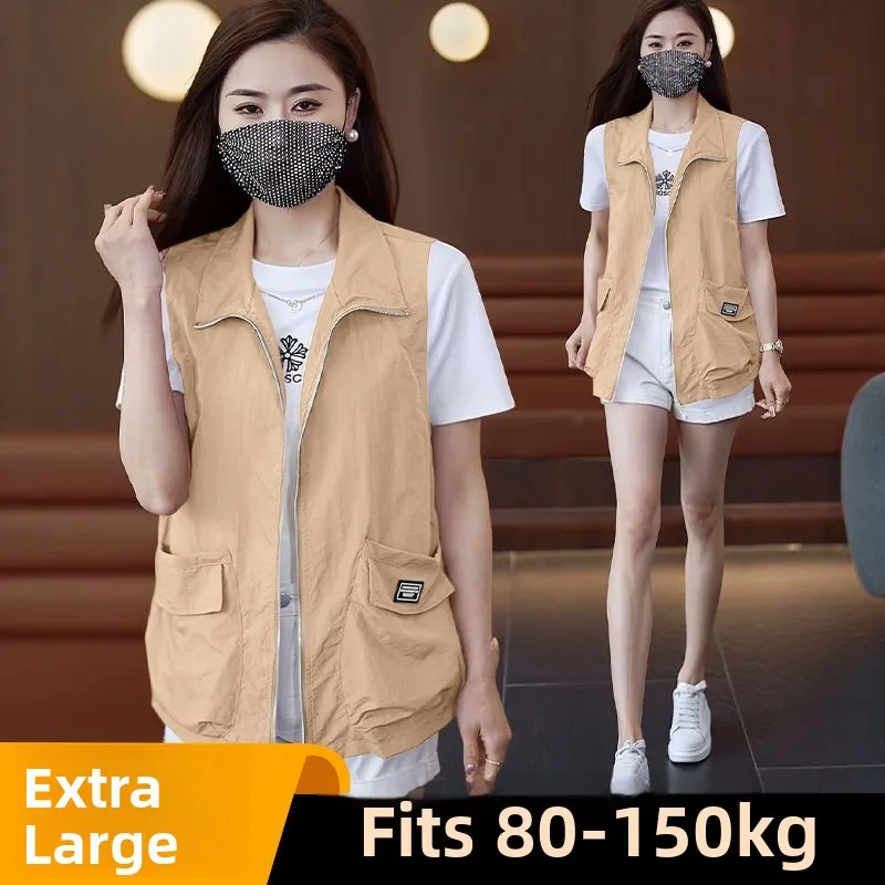 plus Size Summer Open Cardigan Women's Loose Vest Outerwear Collar Zipper Detail Three-acetate Fiber 100% Mom's Style
plus Size Summer Open Cardigan Women's Loose Vest Outerwear Collar Zipper Detail Three-acetate Fiber 100% Mom's Style