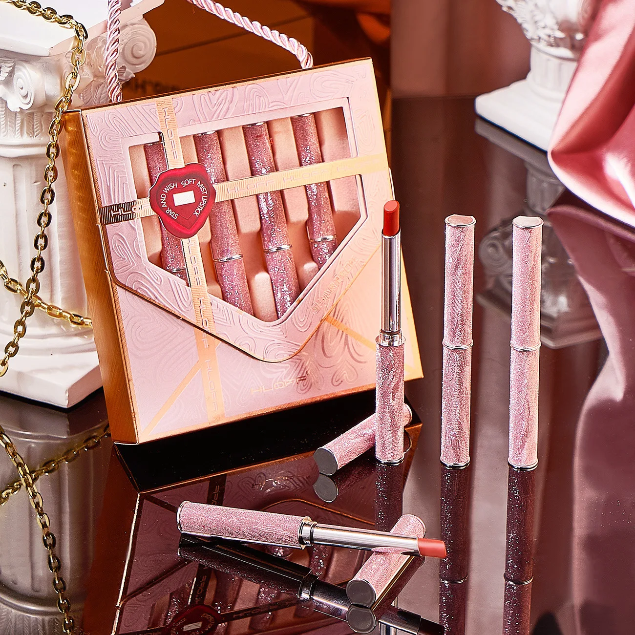 Pink Tube Lipstick Set Stain Long Lasting Lipstick Fashion Makeup Cosmetics Easy Apply Non-Stick Cup Waterproof Lipstick Set
Pink Tube Lipstick Set Stain Long Lasting Lipstick Fashion Makeup Cosmetics Easy Apply Non-Stick Cup Waterproof Lipstick Set