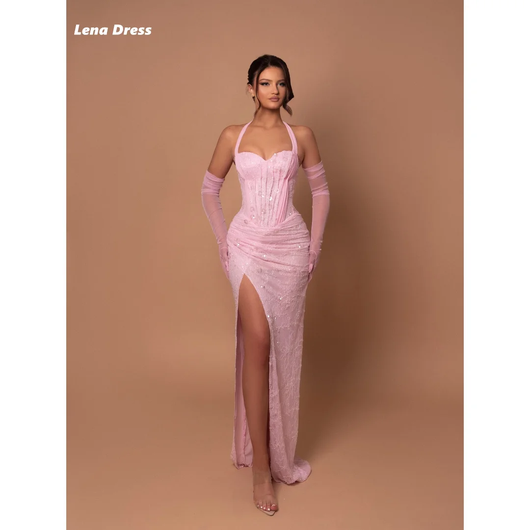 Lena Pink Women's Evening Dress for Elegant Party Dresses Embroidered Lace Customized Side Slit Bespoke Occasion Dresses Wedding
Lena Pink Women's Evening Dress for Elegant Party Dresses Embroidered Lace Customized Side Slit Bespoke Occasion Dresses Wedding