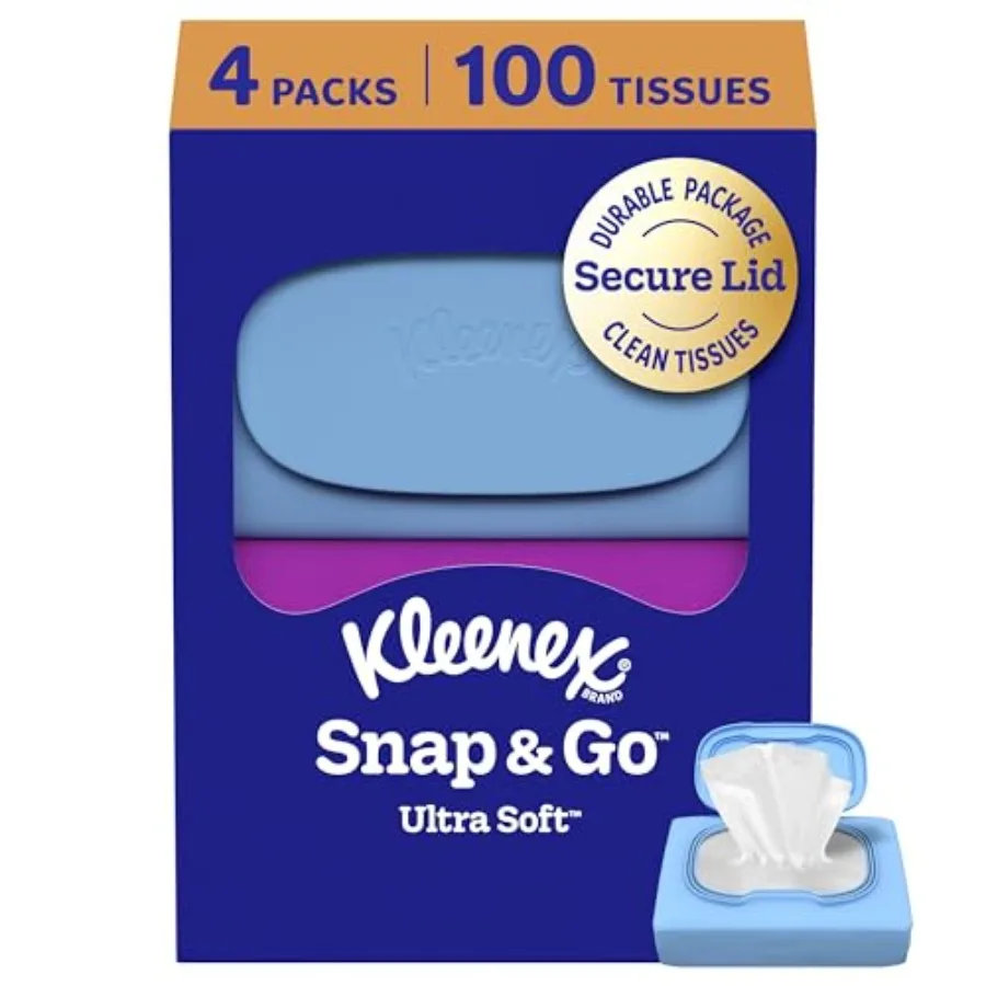 Kleenex Snap and Go Ultra Soft Facial Tissues, On-the-Go s, 25 Tissues per Pack, 3-Ply, Packaging May Vary
Kleenex Snap and Go Ultra Soft Facial Tissues, On-the-Go s, 25 Tissues per Pack, 3-Ply, Packaging May Vary