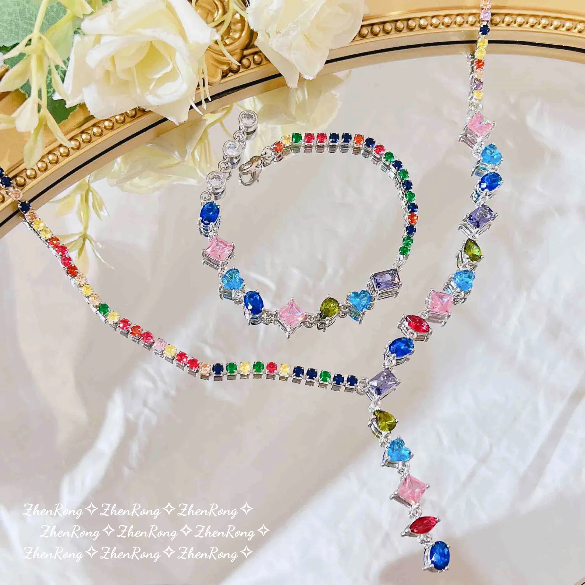 Foydjew Luxury Candy Color Rainbow Simulation Tourmaline Bracelets Y-shaped Necklaces Jewelry Sets For Women Banquet Accessories
Foydjew Luxury Candy Color Rainbow Simulation Tourmaline Bracelets Y-shaped Necklaces Jewelry Sets For Women Banquet Accessories