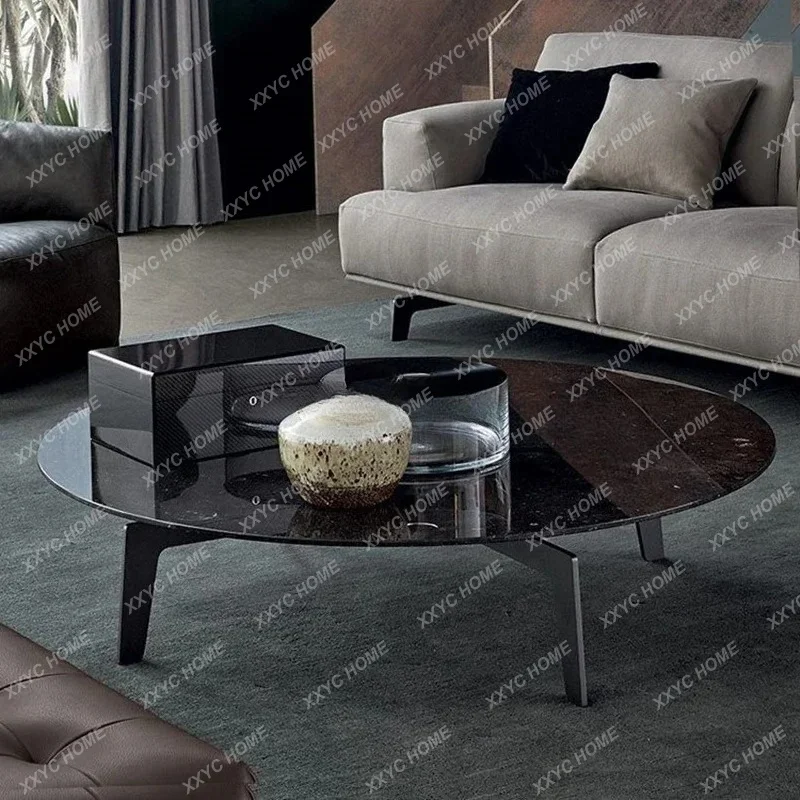 Lminimalist natural black gold marble coffee table round high-end modern light luxury
Lminimalist natural black gold marble coffee table round high-end modern light luxury