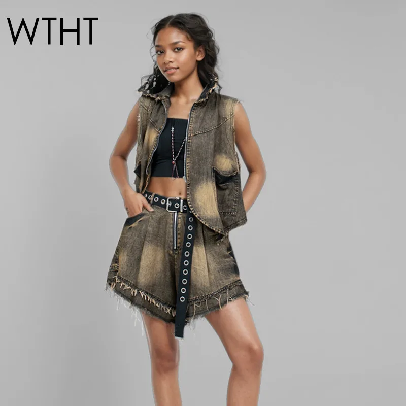 WTHT винтажный женский джинсовый жилет на молнии с плюшевыми краями и нерегулярными лацканами, широкие шорты с эластичной резинкой на талии, женские весенние новинки 202, 1LS897
WTHT винтажный женский джинсовый жилет на молнии с плюшевыми краями и нерегулярными лацканами, широкие шорты с эластичной резинкой на талии, женские весенние новинки 202, 1LS897