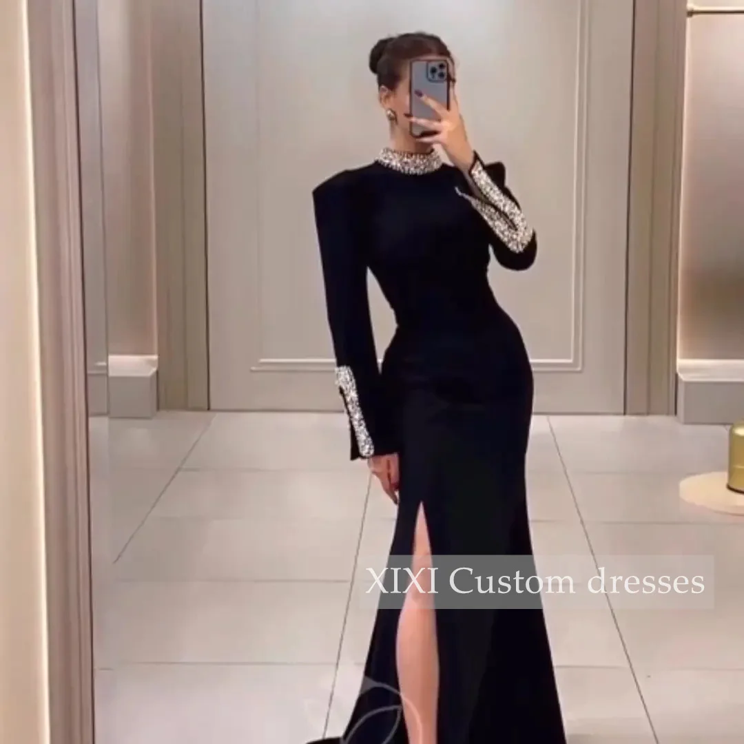XIXI فساتين سهرة Black High Slit O Neckline Floor-Length Zipper Up Beadings Long Sleeves Dubai Evening Dress 2024 Elegant Dresse
XIXI فساتين سهرة Black High Slit O Neckline Floor-Length Zipper Up Beadings Long Sleeves Dubai Evening Dress 2024 Elegant Dresse