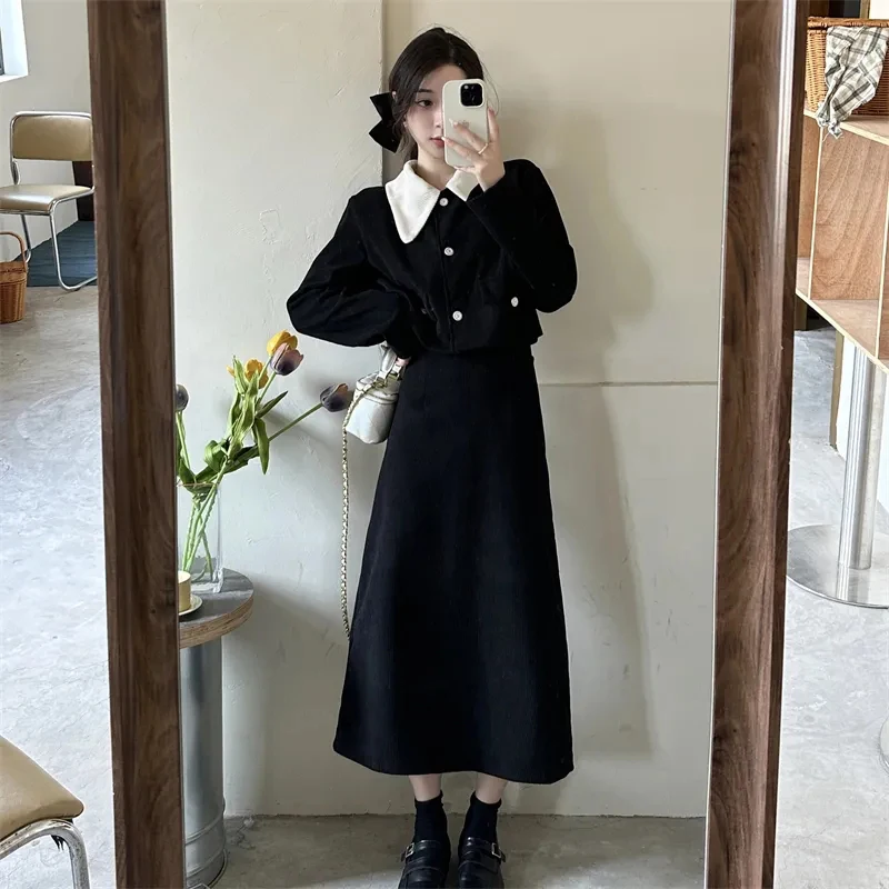 Women Vintage Corduroy 2 Piece Skirts Y2K Autumn Korean Streetwear Crop Coats Female Loose Elegant Long Sleeve Party Skirts Sets
Women Vintage Corduroy 2 Piece Skirts Y2K Autumn Korean Streetwear Crop Coats Female Loose Elegant Long Sleeve Party Skirts Sets