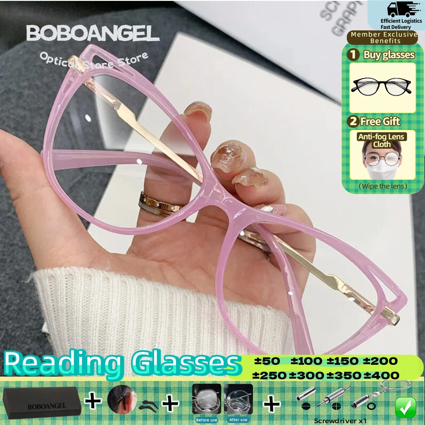 BOBOANGEL Versatile Retro CatEye Myopia Prescription Reading Glasses Women Fashion Anti Blue Ray Progressive Optical Eyeglasses
BOBOANGEL Versatile Retro CatEye Myopia Prescription Reading Glasses Women Fashion Anti Blue Ray Progressive Optical Eyeglasses
