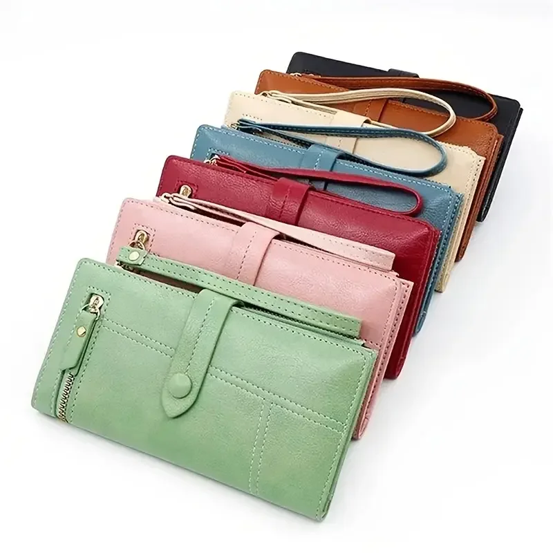 Solid Color Long Wallet, Women's Trendy Wallet With Card Slots & Zipper Pocket
Solid Color Long Wallet, Women's Trendy Wallet With Card Slots & Zipper Pocket