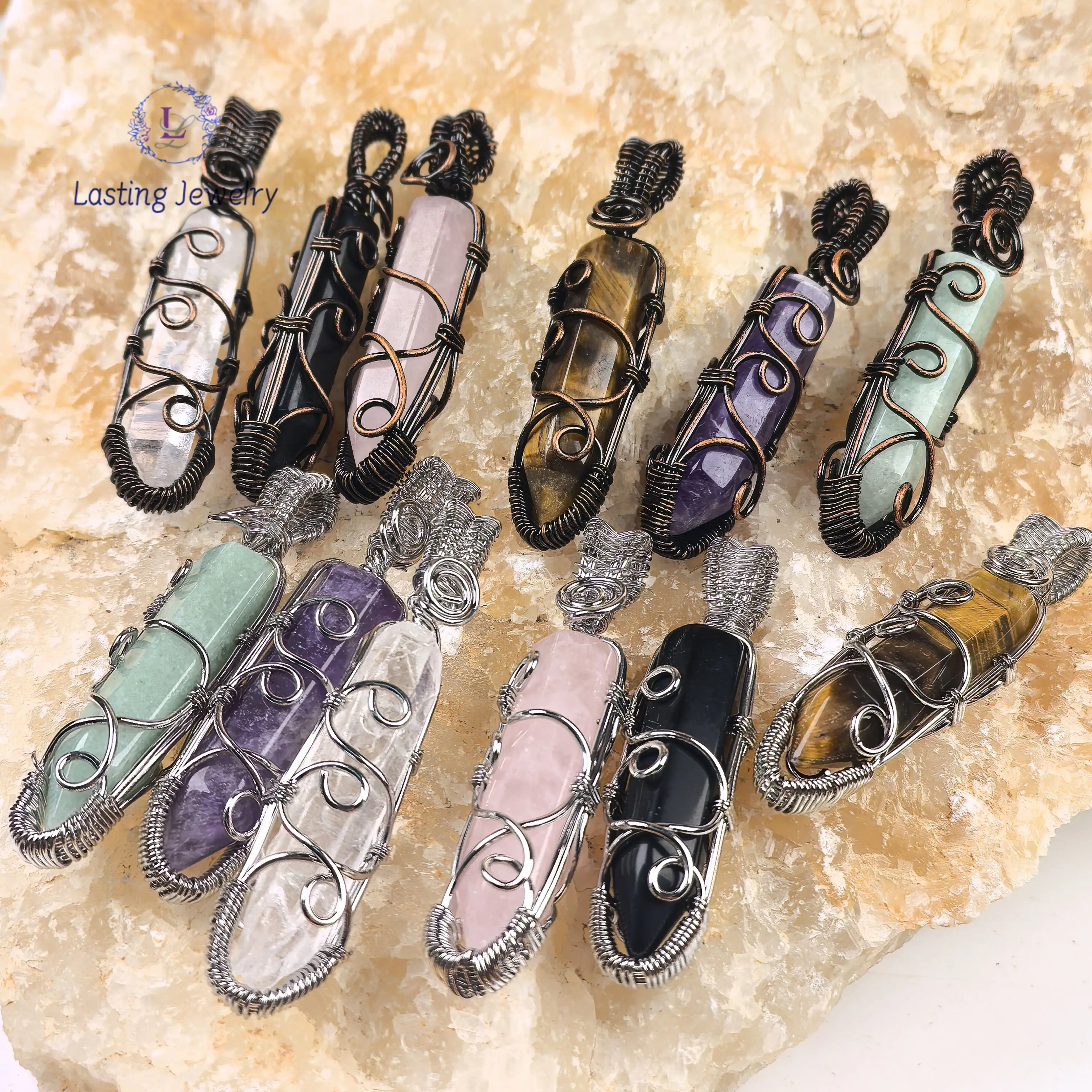 Antique Brass Wire Wrap Quartz Pendant,Natural Crystal Stone Amethyst Obsidian Tiger eye Hexagonal Point Charms Necklace Jewelry
Antique Brass Wire Wrap Quartz Pendant,Natural Crystal Stone Amethyst Obsidian Tiger eye Hexagonal Point Charms Necklace Jewelry